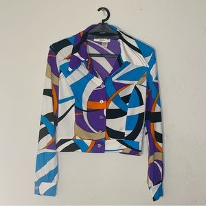 Retro Button Down Crop Top (Vintage!)